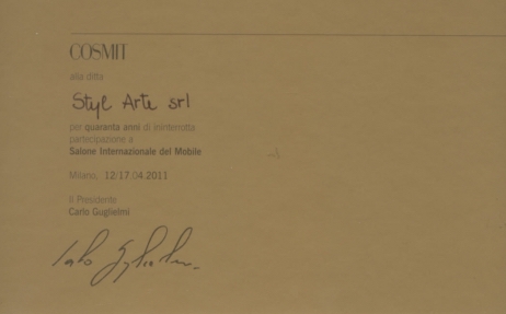 Styl Arte riceve un premio al Salone del Mobile di Milano